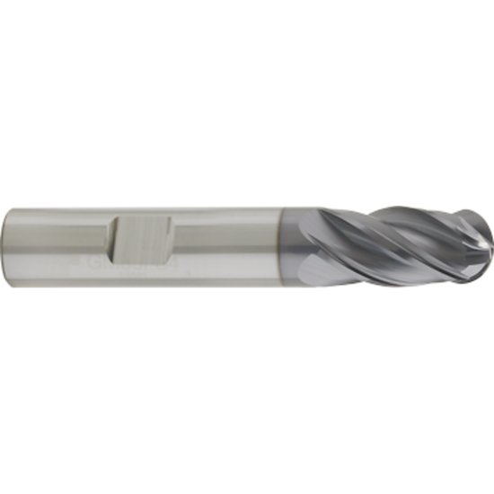 Picture of Gorilla Mill GM58B4WF	 Dia 5/8" SH 0.6250 LOC 1.2500 OAL 3.50 End Mill Rougher/Finisher Variable Helix Carbide TiAlN Single End Ball NoseBall